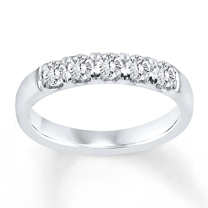 Main Image 1 of Diamond Anniversary Band 1/2 ct tw Round-cut 14K White Gold