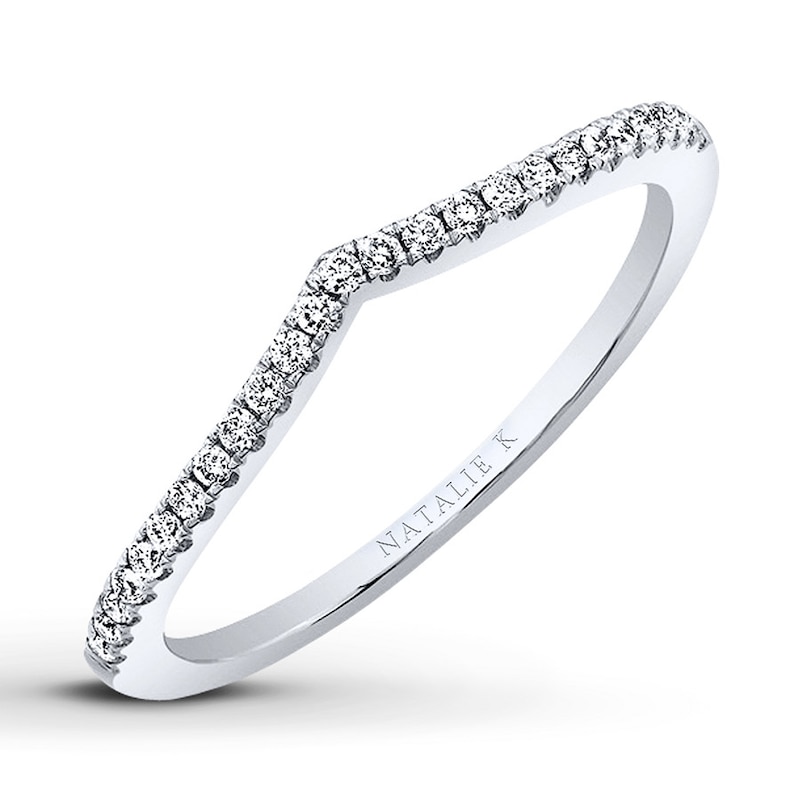 Natalie K Diamond Band 1/8 ct tw Round-cut 14K White Gold