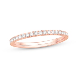 Colorless Diamond Band 1/4 ct tw Round-cut 14K Rose Gold