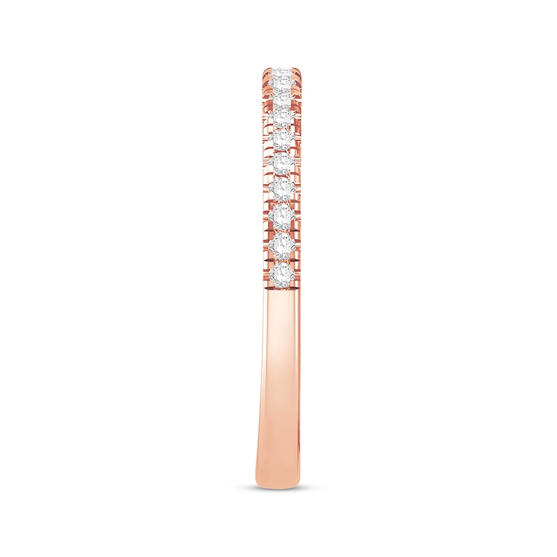Main Image 2 of Colorless Diamond Band 1/4 ct tw Round-cut 14K Rose Gold