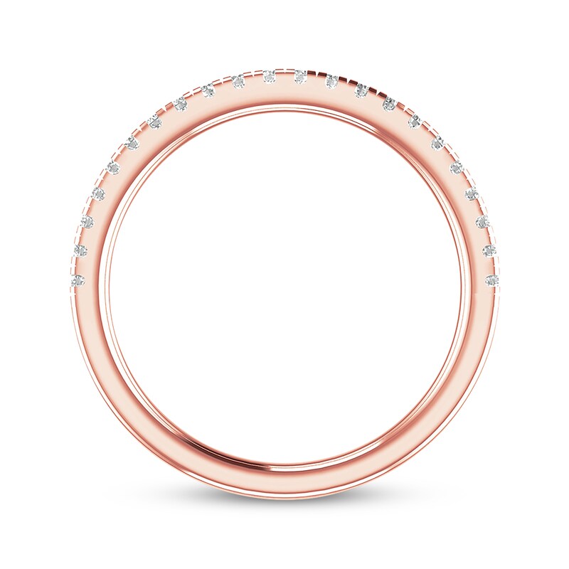 Main Image 3 of Colorless Diamond Band 1/4 ct tw Round-cut 14K Rose Gold
