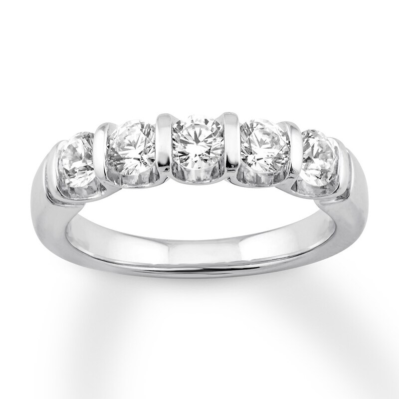 Main Image 1 of Diamond Anniversary Ring 1 carat tw Round 14K White Gold