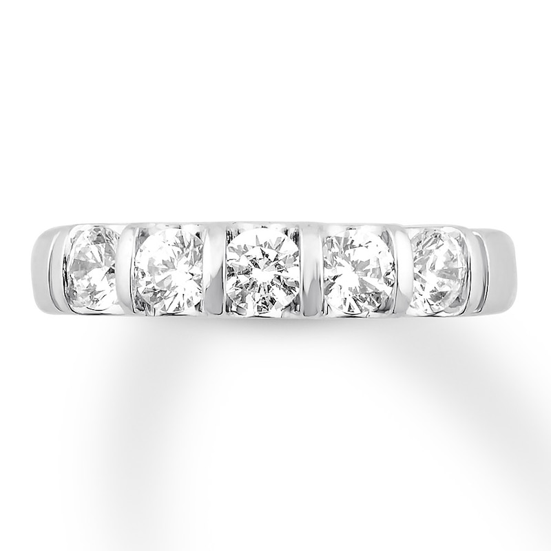 Diamond Anniversary Ring 1 carat tw Round 14K White Gold