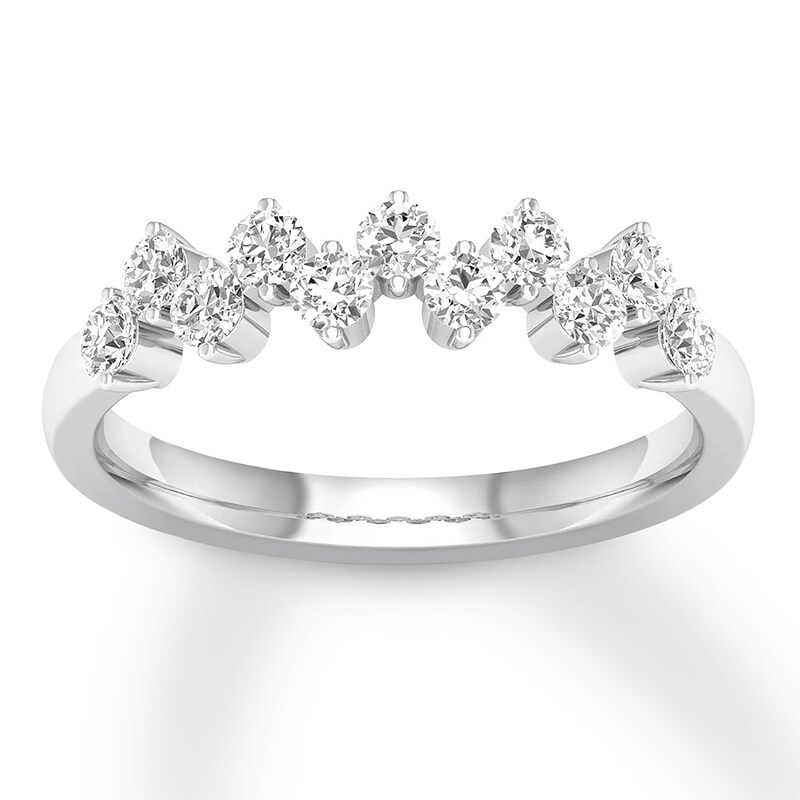 Main Image 1 of Diamond Anniversary Band 1/2 ct tw Round-cut 14K White Gold