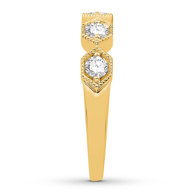 Diamond Anniversary Ring 1/2 ct tw Round-cut 10K Yellow Gold