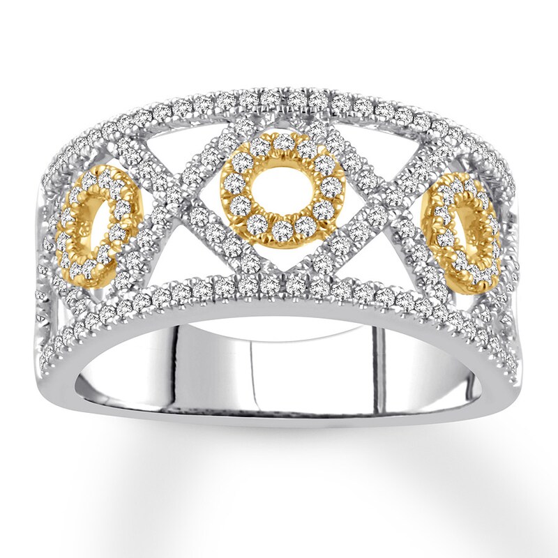Diamond Anniversary Band 1/2 ct tw Round-cut 14K Two-Tone Gold