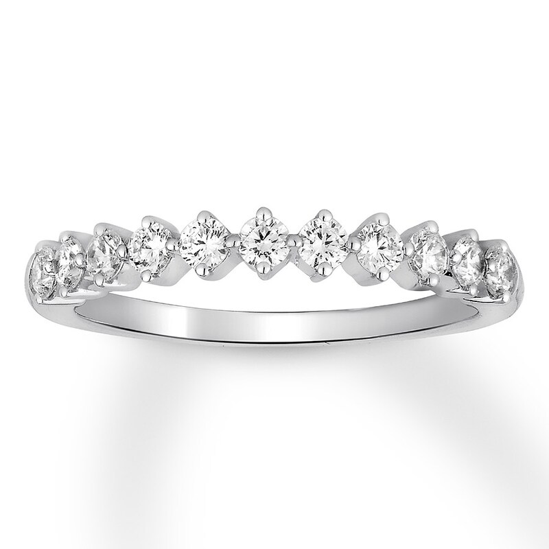 Diamond Anniversary Ring 1/2 ct tw Round-cut 14K White Gold