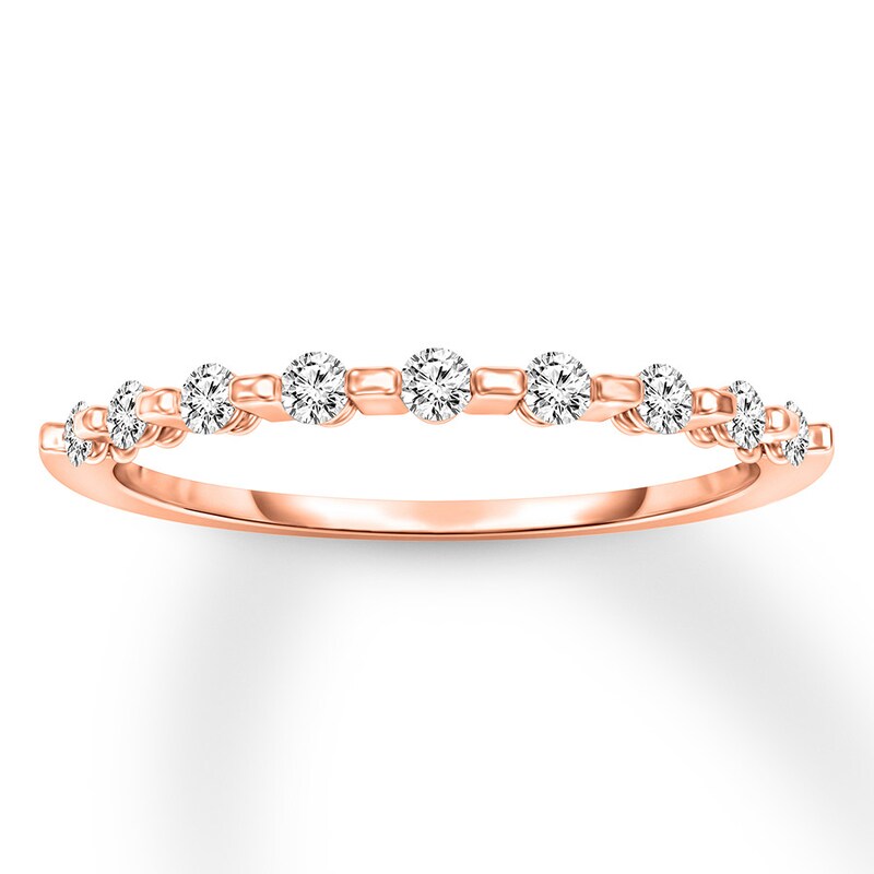 Main Image 1 of Diamond Anniversary Ring 1/6 carat tw Round 10K Rose Gold