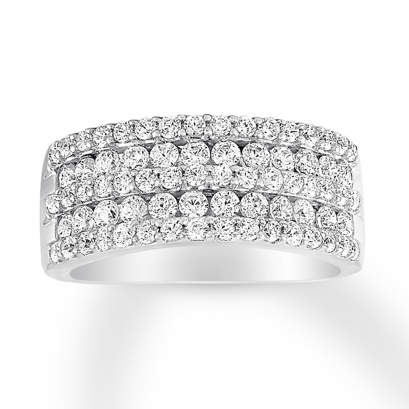 Main Image 1 of Diamond Anniversary Band 1-1/4 ct tw Ideal-cut 18K White Gold