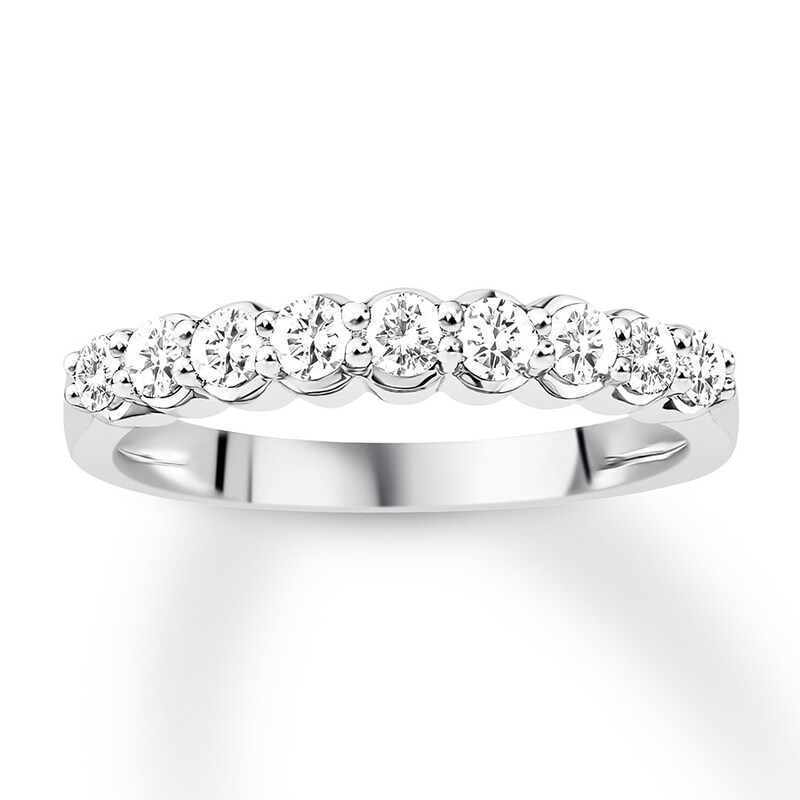 Diamond Anniversary Ring 1/2 carat tw Round 14K White Gold