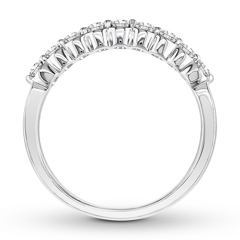 Diamond Anniversary Ring 1/2 carat tw Round 14K White Gold