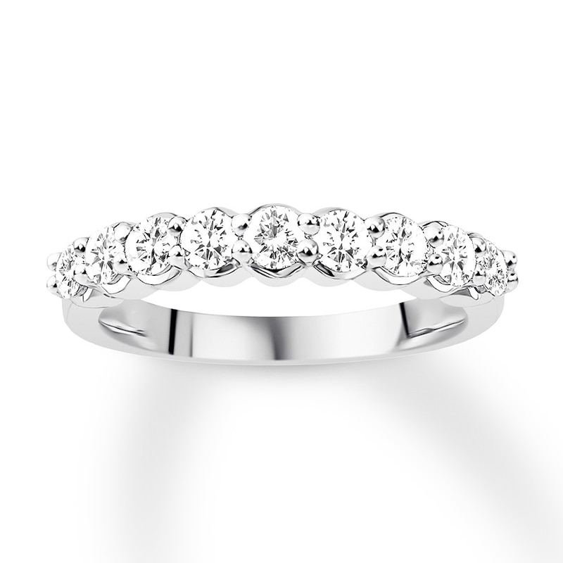 Diamond Anniversary Ring 3/4 carat tw Round 14K White Gold with 360