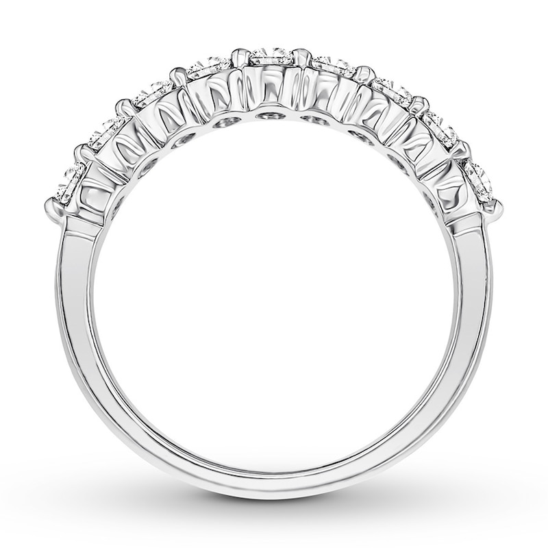 Diamond Anniversary Ring 3/4 carat tw Round 14K White Gold