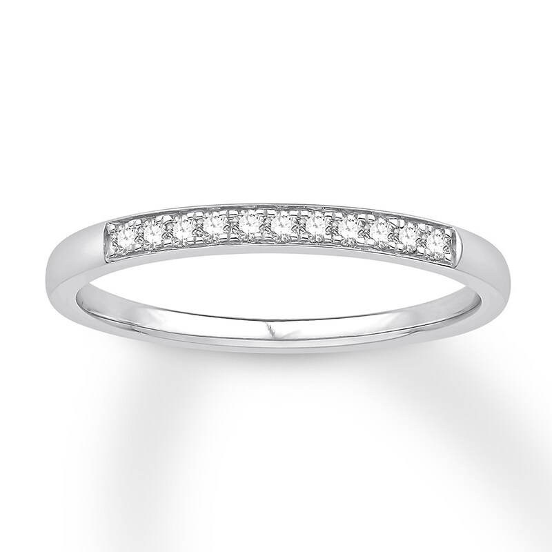 Diamond Anniversary Ring 1/8 ct tw Round 14K White Gold