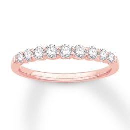 Colorless Diamond Anniversary Ring 1/2 carat tw 14K Rose Gold