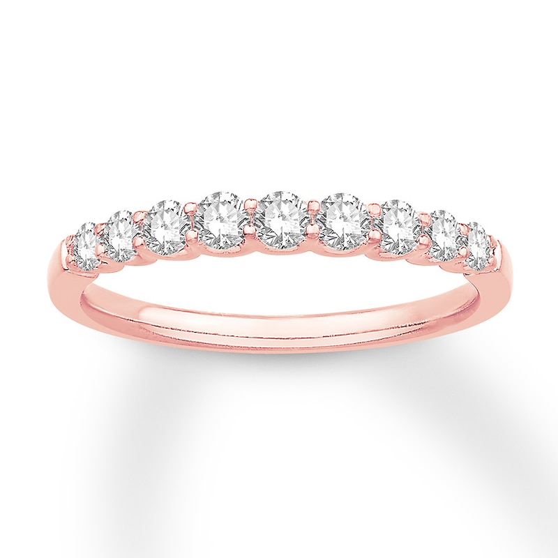 Colorless Diamond Anniversary Ring 1/2 carat tw 14K Rose Gold with 360