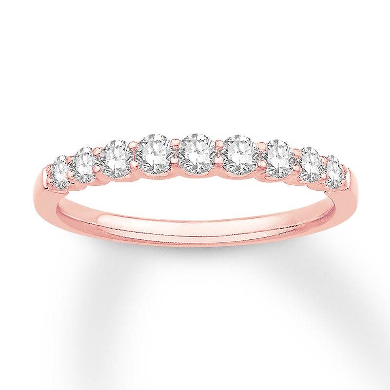Main Image 1 of Colorless Diamond Anniversary Ring 1/2 carat tw 14K Rose Gold