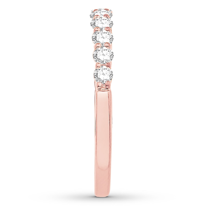 Main Image 3 of Colorless Diamond Anniversary Ring 1/2 carat tw 14K Rose Gold