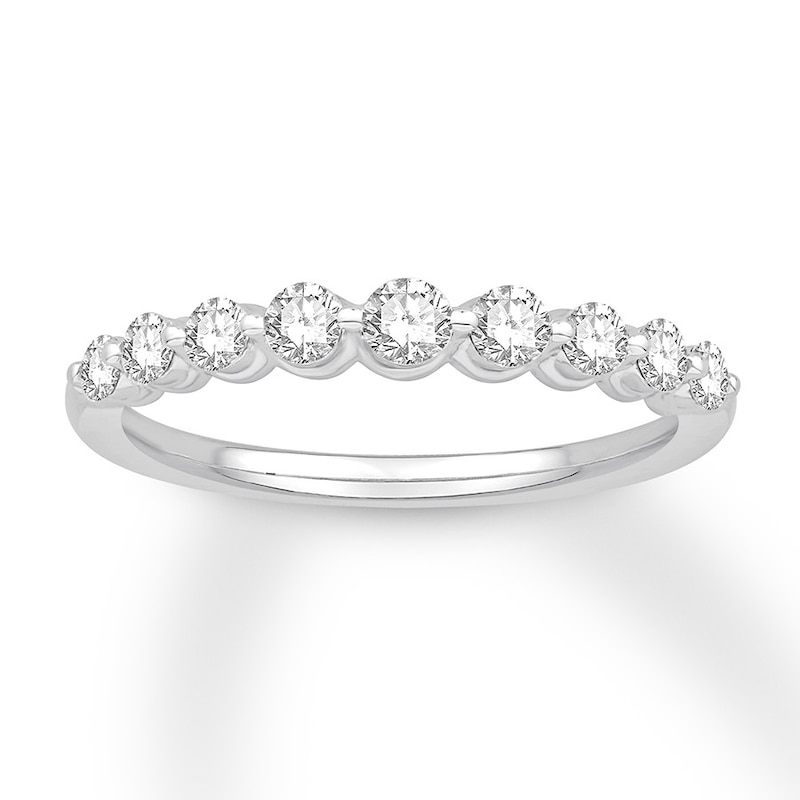 Colorless Diamond Anniversary Ring 1/2 carat tw 14K White Gold