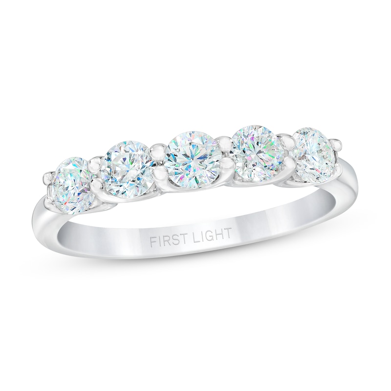 The Leo First Light Diamond Ring 1 ct tw Round 14K White Gold