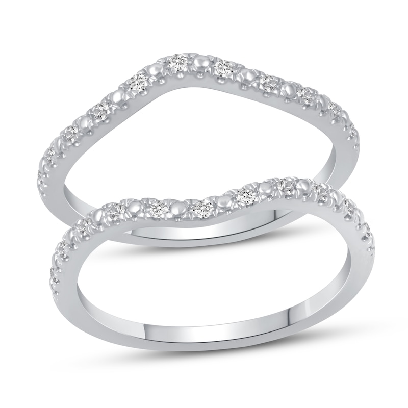 Main Image 1 of Diamond Double Wedding Band Set 1/8 ct tw 14K White Gold