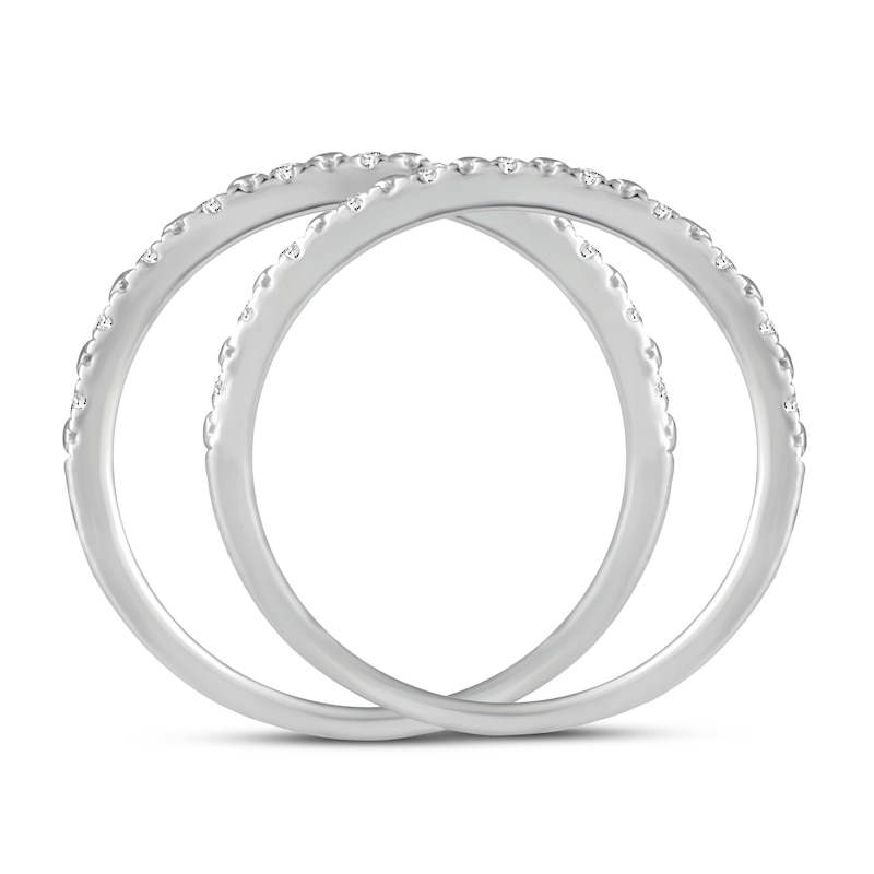 Diamond Double Wedding Band Set 1/8 ct tw 14K White Gold