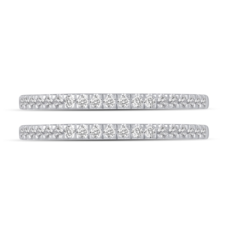 Diamond Double Wedding Band Set 1/4 ct tw 14K White Gold