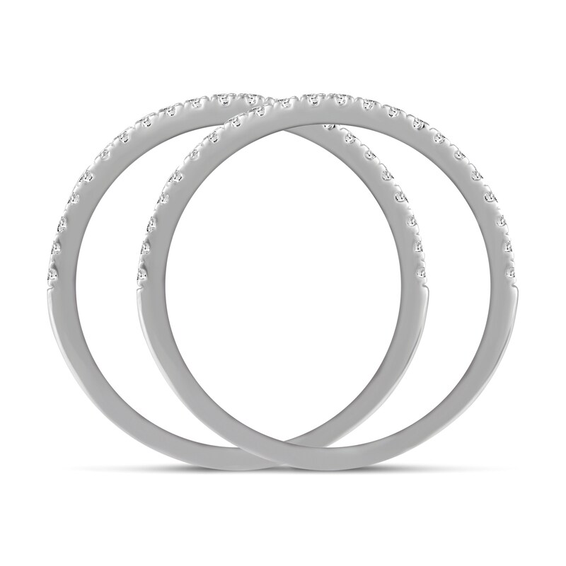 Main Image 4 of Diamond Double Wedding Band Set 1/4 ct tw 14K White Gold