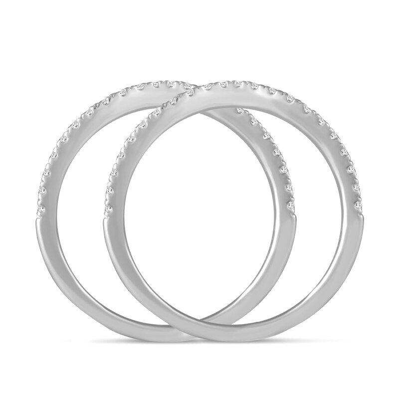 Main Image 4 of Diamond Double Wedding Band Set 1/4 ct tw 14K White Gold