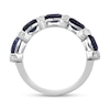 Thumbnail Image 3 of Natural Blue Sapphire Anniversary Ring 1/10 ct tw Diamonds 14K White Gold