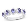 Thumbnail Image 0 of Natural Tanzanite Anniversary Ring 1/4 ct tw Diamonds 14K White Gold