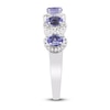Thumbnail Image 2 of Natural Tanzanite Anniversary Ring 1/4 ct tw Diamonds 14K White Gold