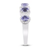 Thumbnail Image 1 of Natural Tanzanite Anniversary Ring 1/4 ct tw Diamonds 14K White Gold