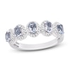 Thumbnail Image 0 of Natural Aquamarine Anniversary Ring 1/4 ct tw Diamonds 14K White Gold