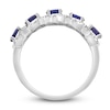 Thumbnail Image 1 of Natural Blue Sapphire Anniversary Ring 1/5 ct tw Diamonds 14K White Gold