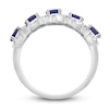 Thumbnail Image 2 of Natural Blue Sapphire Anniversary Ring 1/5 ct tw Diamonds 14K White Gold