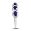 Thumbnail Image 2 of Natural Blue Sapphire Anniversary Ring 1/5 ct tw Diamonds 14K White Gold
