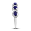 Thumbnail Image 3 of Natural Blue Sapphire Anniversary Ring 1/5 ct tw Diamonds 14K White Gold