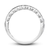 Thumbnail Image 3 of Natural Blue Sapphire Anniversary Ring 1/8 ct tw Diamonds 14K White Gold
