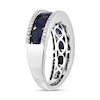Thumbnail Image 1 of Natural Blue Sapphire Anniversary Ring 1/4 ct tw Diamonds 14K White Gold