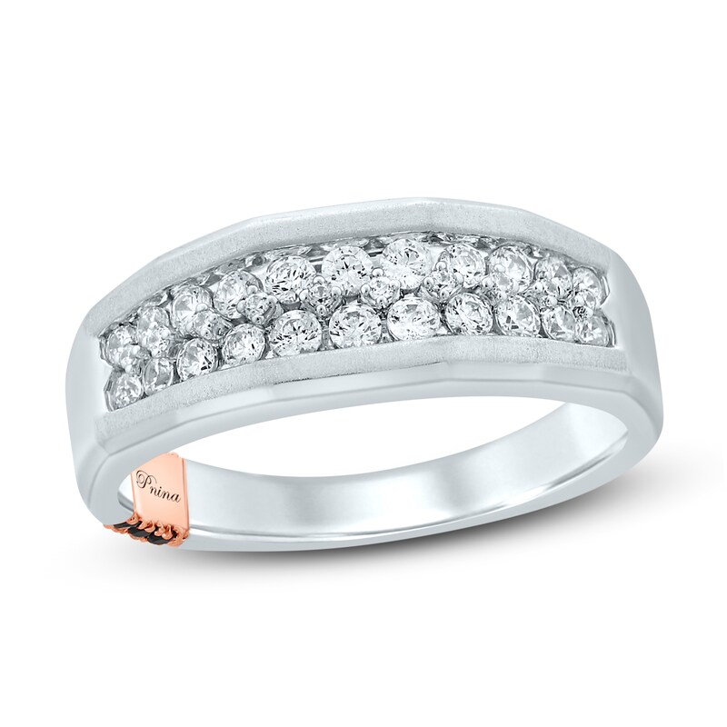 Main Image 1 of Pnina Tornai Captured By You Men's Diamond Wedding Band 1/2 ct tw Round 14K White Gold