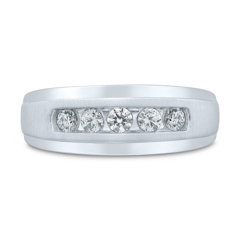 Pnina Tornai As Long As We Both Shall Live Men's Diamond Wedding Band 1/2 ct tw Round 14K White Gold