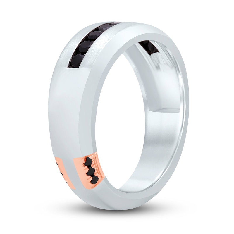 Main Image 2 of Pnina Tornai For Life Men's Black Diamond Wedding Band 1/2 ct tw Round 14K White Gold