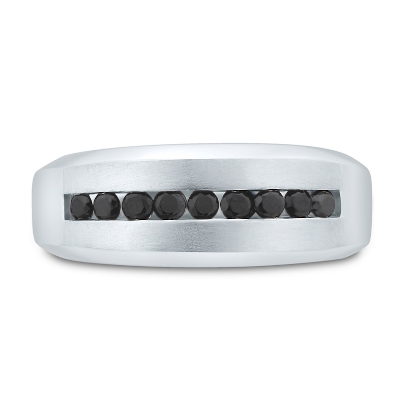 Main Image 3 of Pnina Tornai For Life Men's Black Diamond Wedding Band 1/2 ct tw Round 14K White Gold