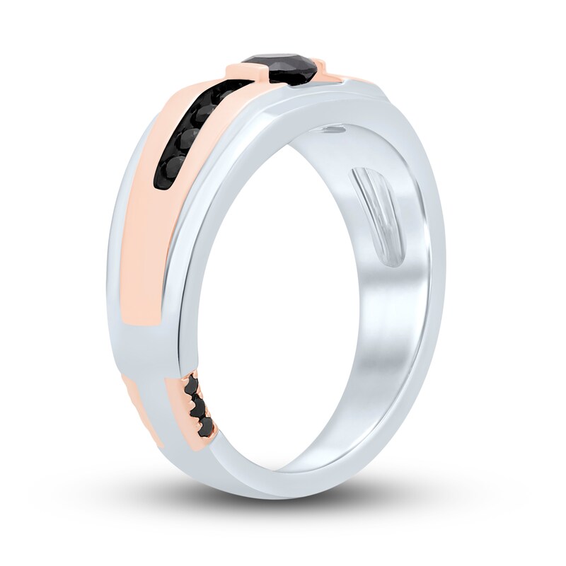 Main Image 2 of Pnina Tornai Above All Men's Black Diamond Wedding Band 3/4 ct tw Round 14K Two-Tone