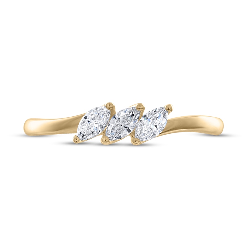 Main Image 3 of Diamond Anniversary Band 1/3 ct tw Marquise 14K Yellow Gold