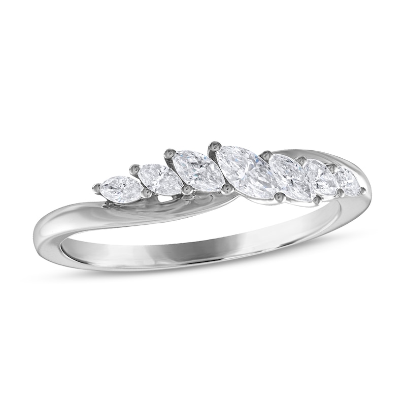 Main Image 1 of Diamond Anniversary Band 3/8 ct tw Marquise 14K White Gold