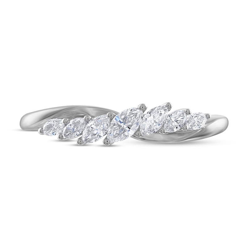 Main Image 3 of Diamond Anniversary Band 3/8 ct tw Marquise 14K White Gold