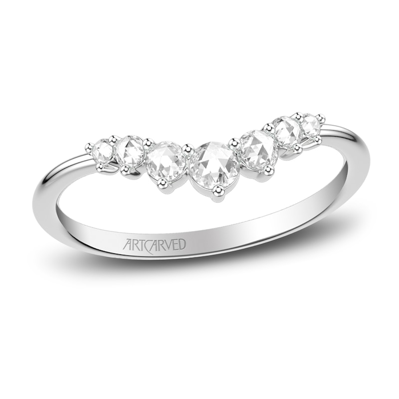 ArtCarved Rose-Cut Diamond Anniversary Band 1/5 ct tw 14K White Gold