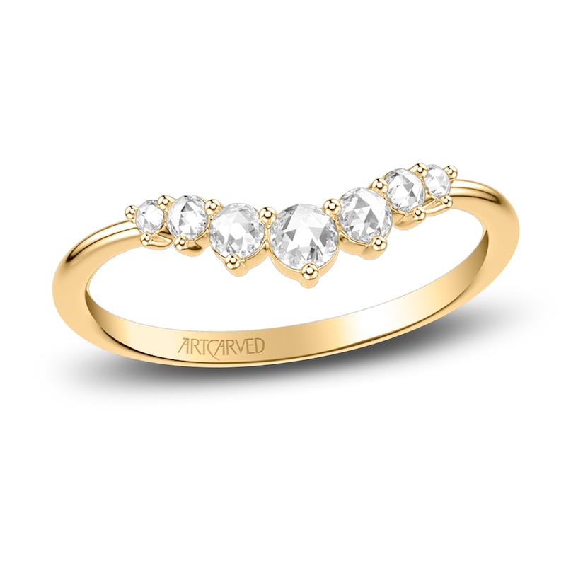 Main Image 1 of ArtCarved Rose-Cut Diamond Anniversary Band 1/5 ct tw 14K Yellow Gold